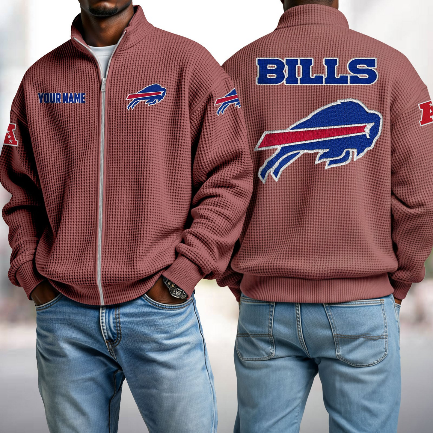 BUF x NFL Waffle Zip-Up Sweatshirt DatND DVT