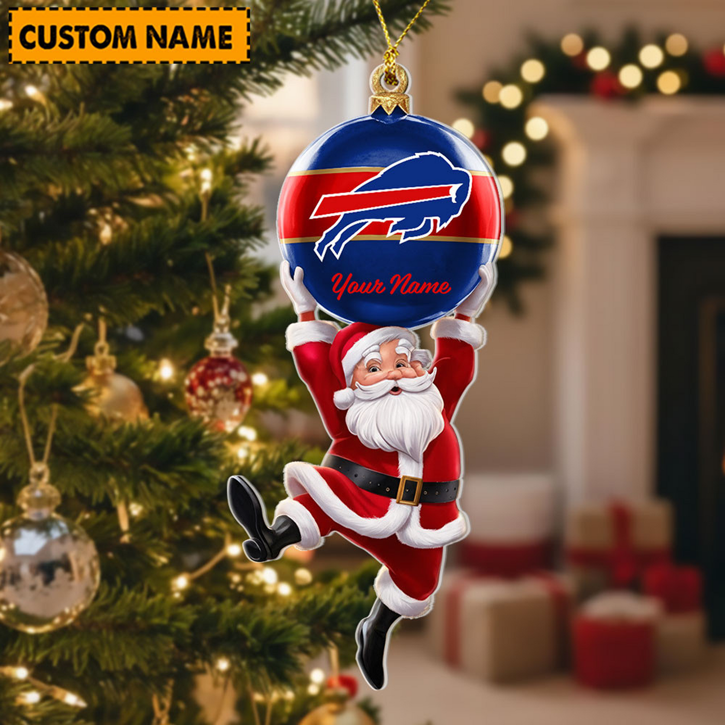 BUF x Personalized NFL Acrylic Ornament Christmas DATND TANTD