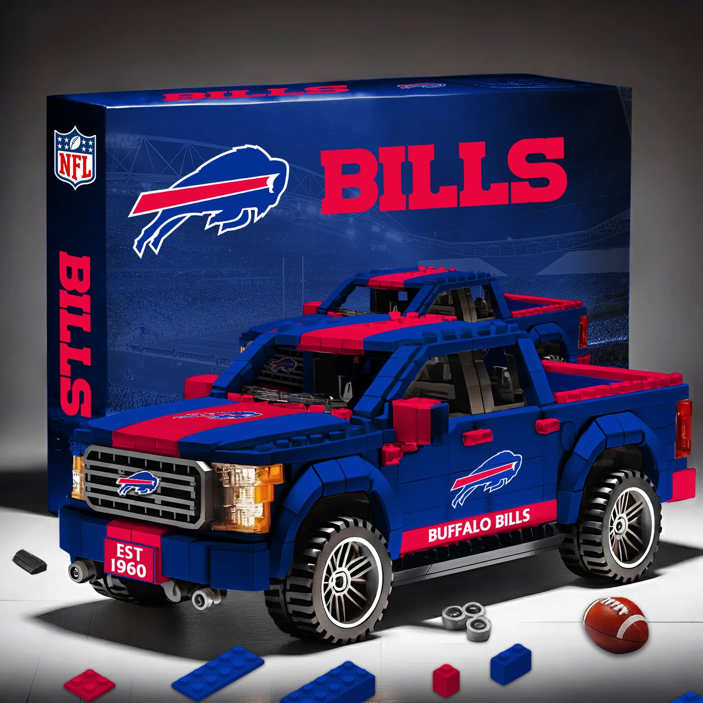 NFL 3D Racing Truck Model Building Block Set 2411 V1 NAK NHM