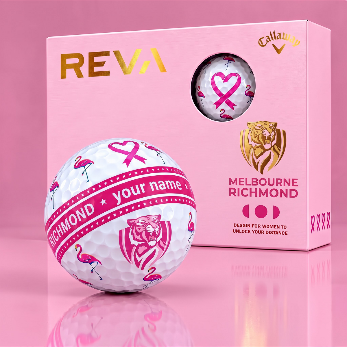 CALLAWAY REVA X PREMIUM AFL RICH DELUXE PERSONALIZED GOLF BALL FOR WOMEN TOURNAMENT LIMITED EDITION