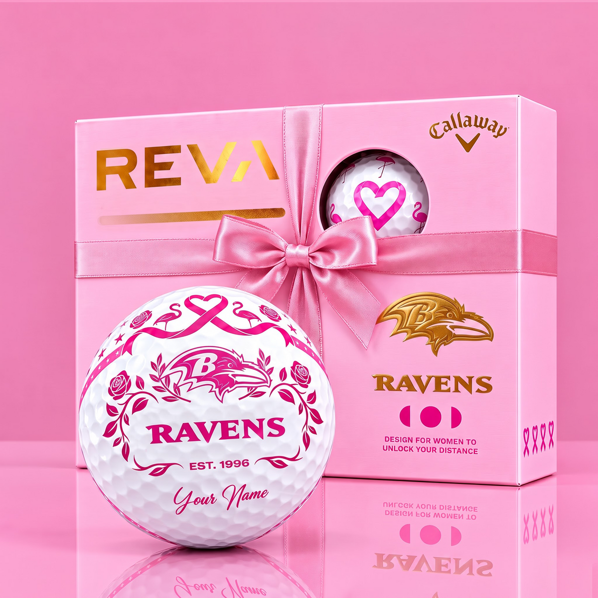 CALLAWAY REVA X SIGNATURE NFL BR LUXURY PERSONALIZED GOLF BALL FOR WOMEN TOURNAMENT LIMITED EDITION V3