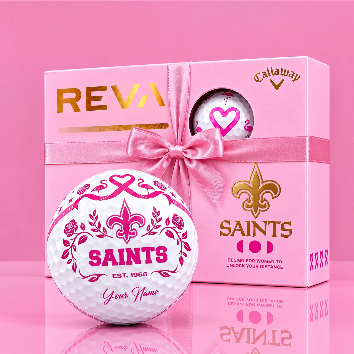 CALLAWAY REVA X SIGNATURE NFL NOS LUXURY PERSONALIZED GOLF BALL FOR WOMEN TOURNAMENT LIMITED EDITION V3