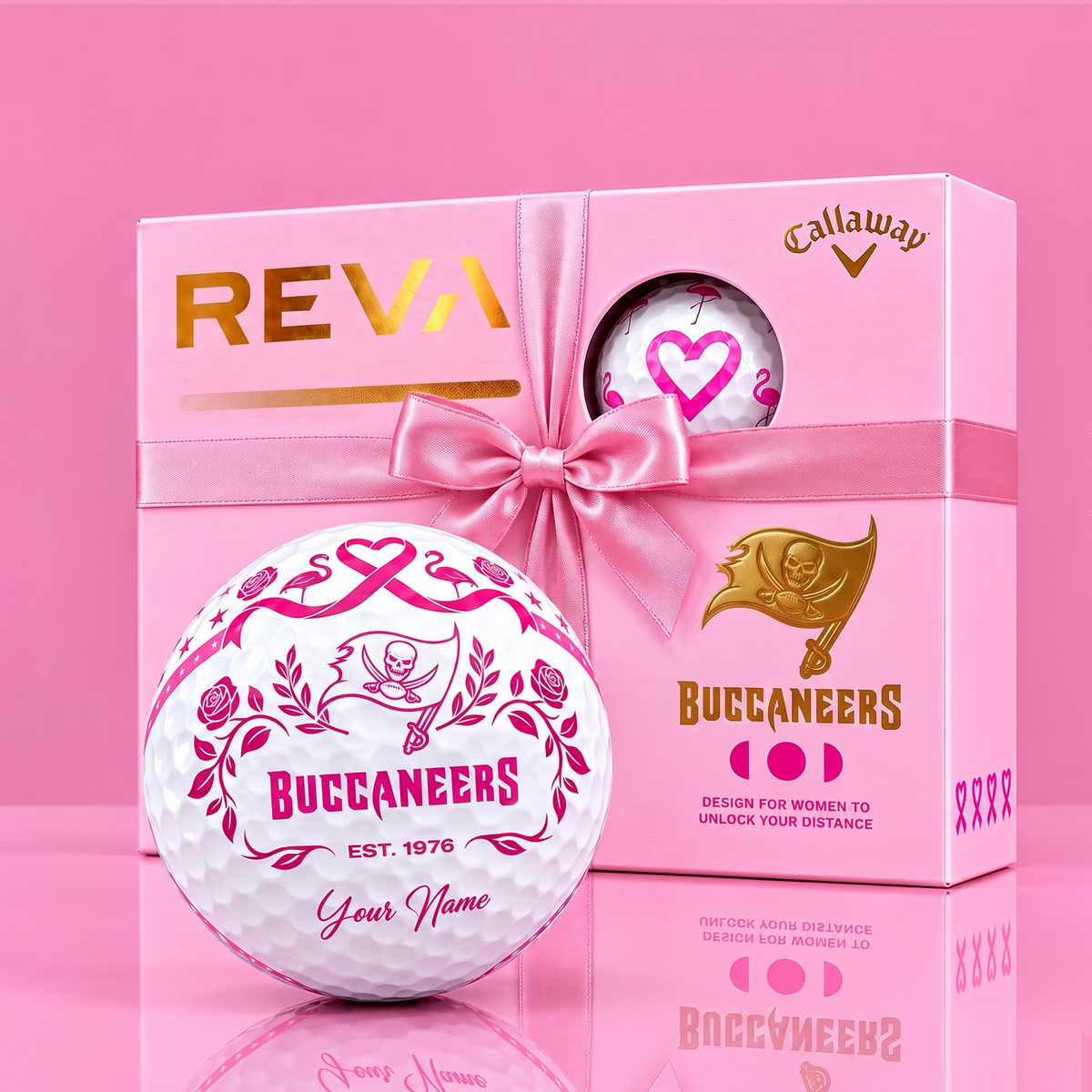 CALLAWAY REVA X SIGNATURE NFL TBB LUXURY PERSONALIZED GOLF BALL FOR WOMEN TOURNAMENT LIMITED EDITION V3