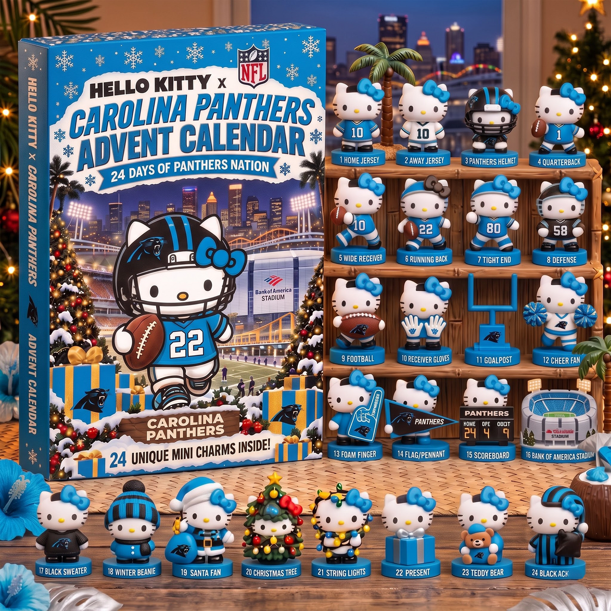 CAR X Hello Kitty x NFL Christmas Advent Calendar - 24 Days Mini Figure Gift Set