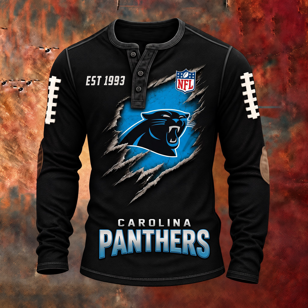 CAR X PREMIUM NFL Distressed Long Sleeve Jersey 1709 V2