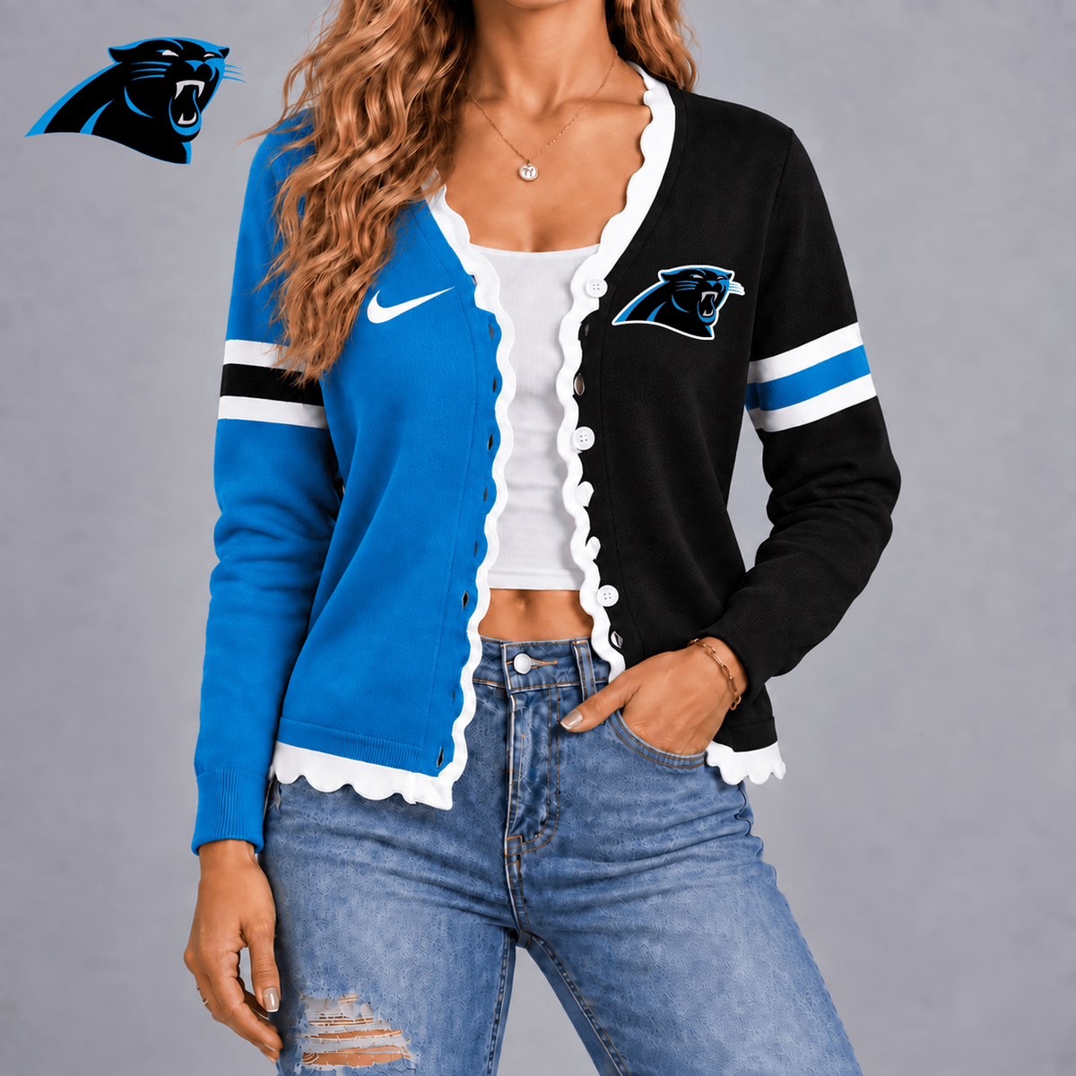 CAR X Premium NFL Varsity Stripe Button Cardigan