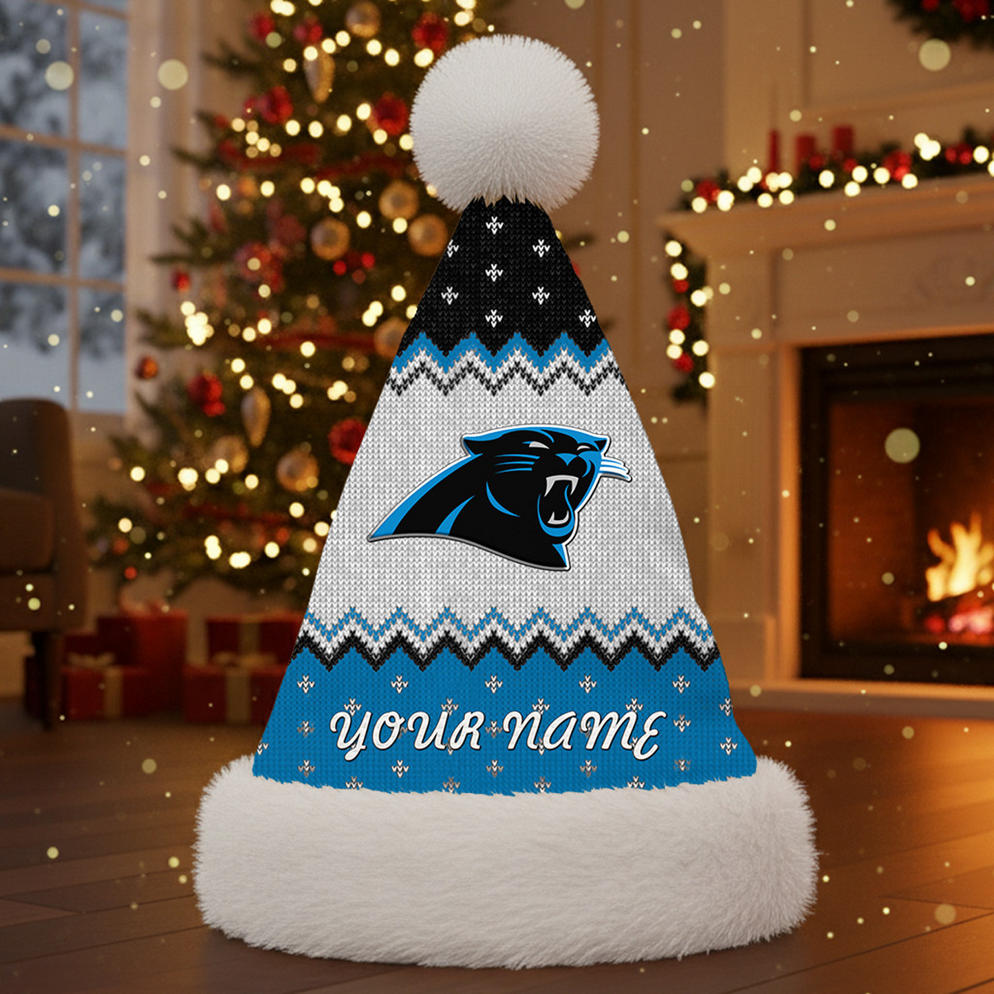 CAR x NFL Personalized Santa Hat Christmas DATND TANTD