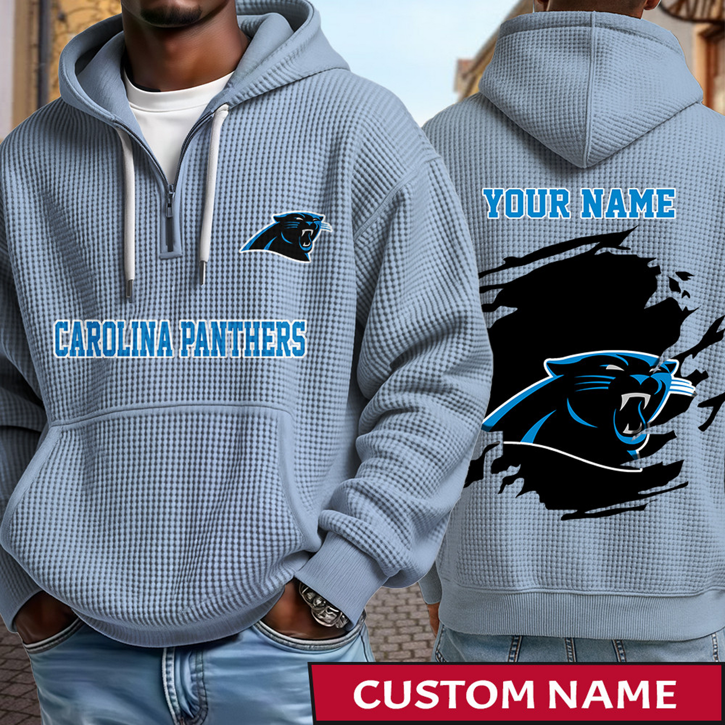 CAR x NFL Waffle Half Zip Hoodie DATND TANTD