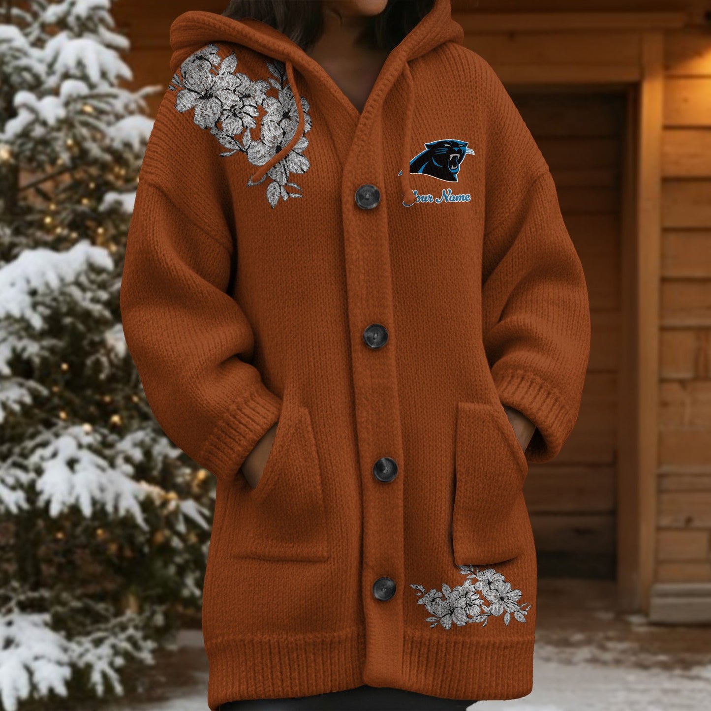 CAR x NFL Women's Casual Knitted Hooded Cardigan DATND TANTD 211125