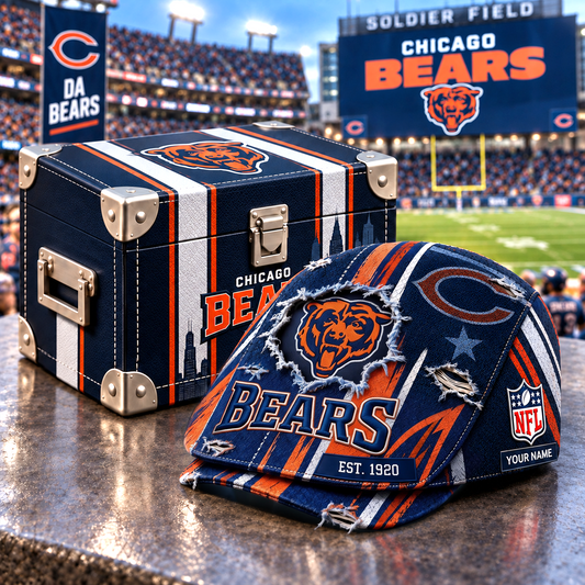 CB x NFL Distressed Flat Cap Set with Luxury Storage Box