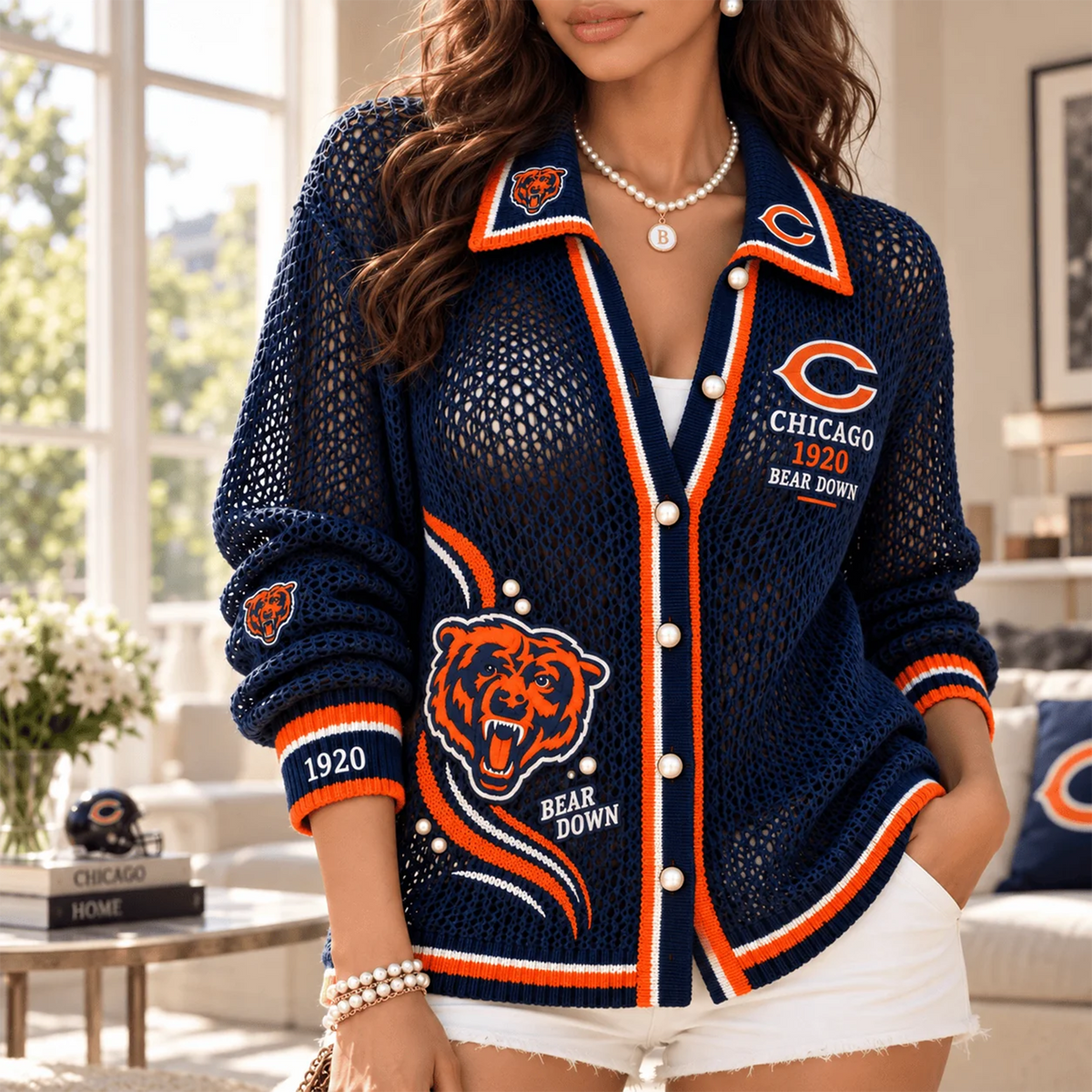 CB x NFL Women’s Open-Knit Cardigan