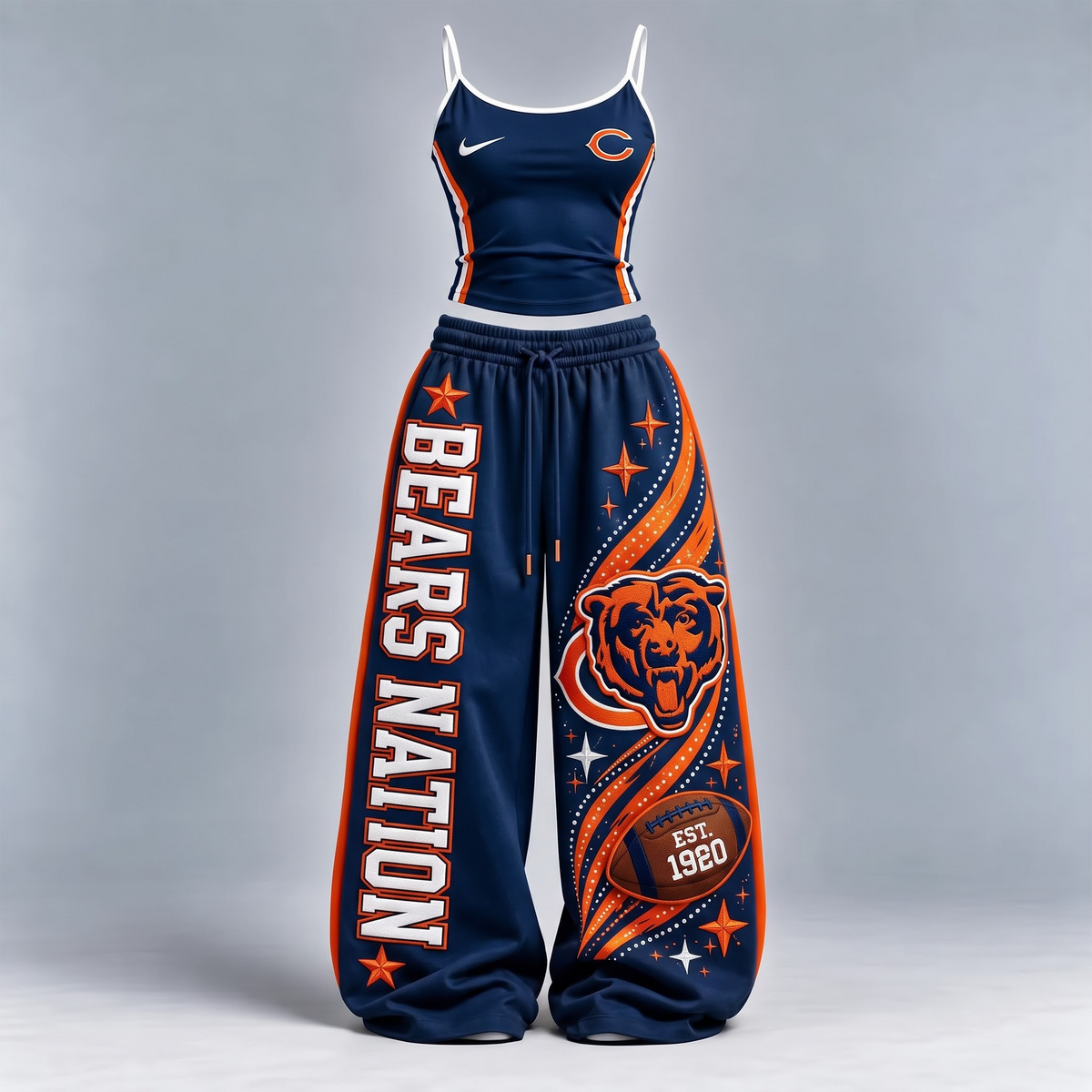 CB x Premium NFL Sports-Inspired Cami & Wide-Leg Pants Set
