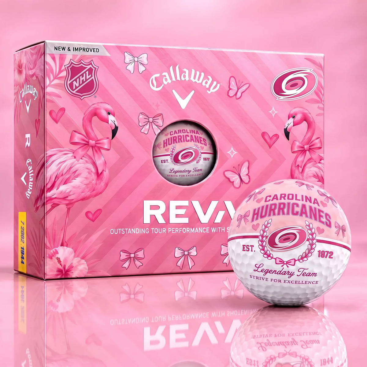 CH x Custom NHL Pink Coquette Ladies Golf Balls