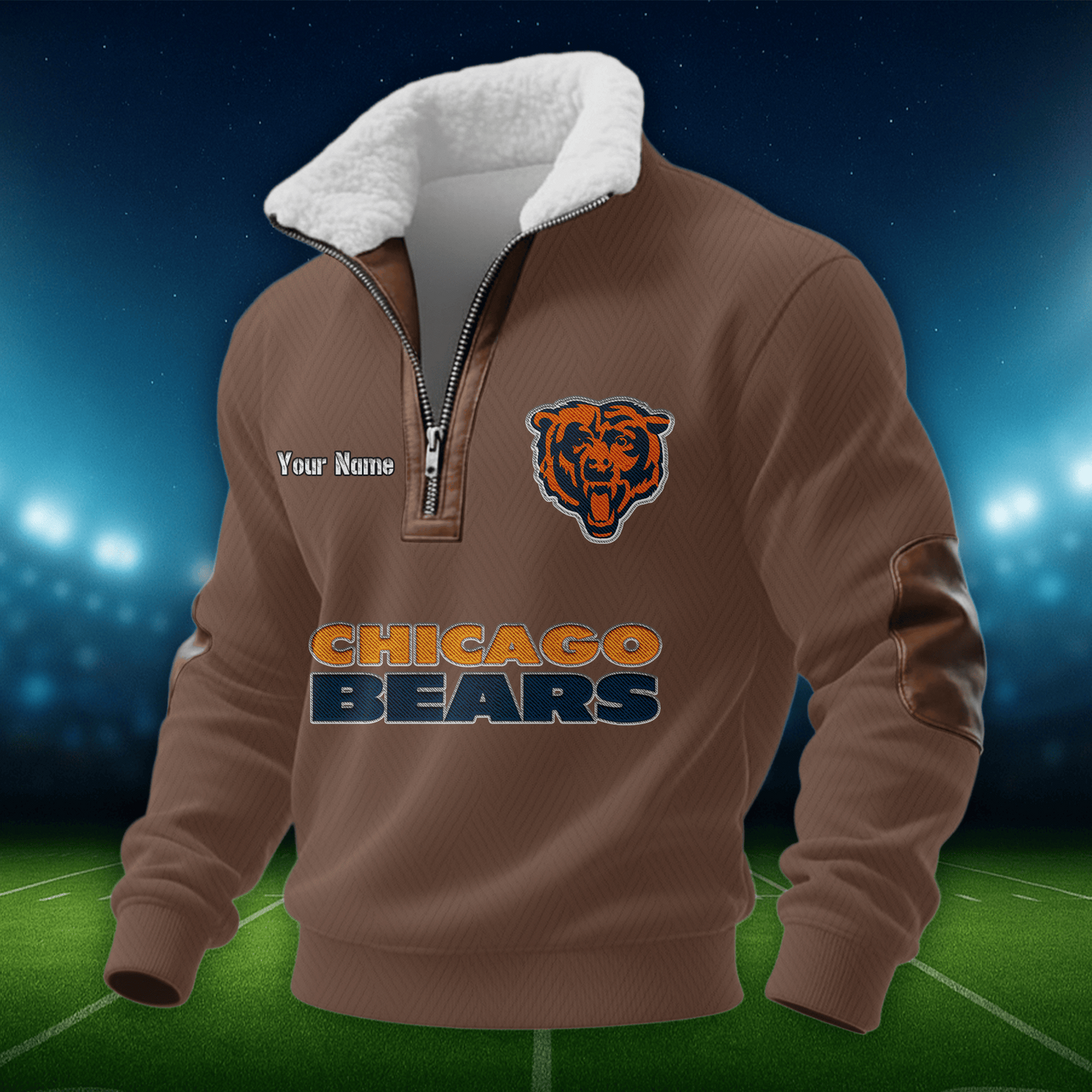 CHI NFL Men Fur Collar Sweatshirt DDT CTND
