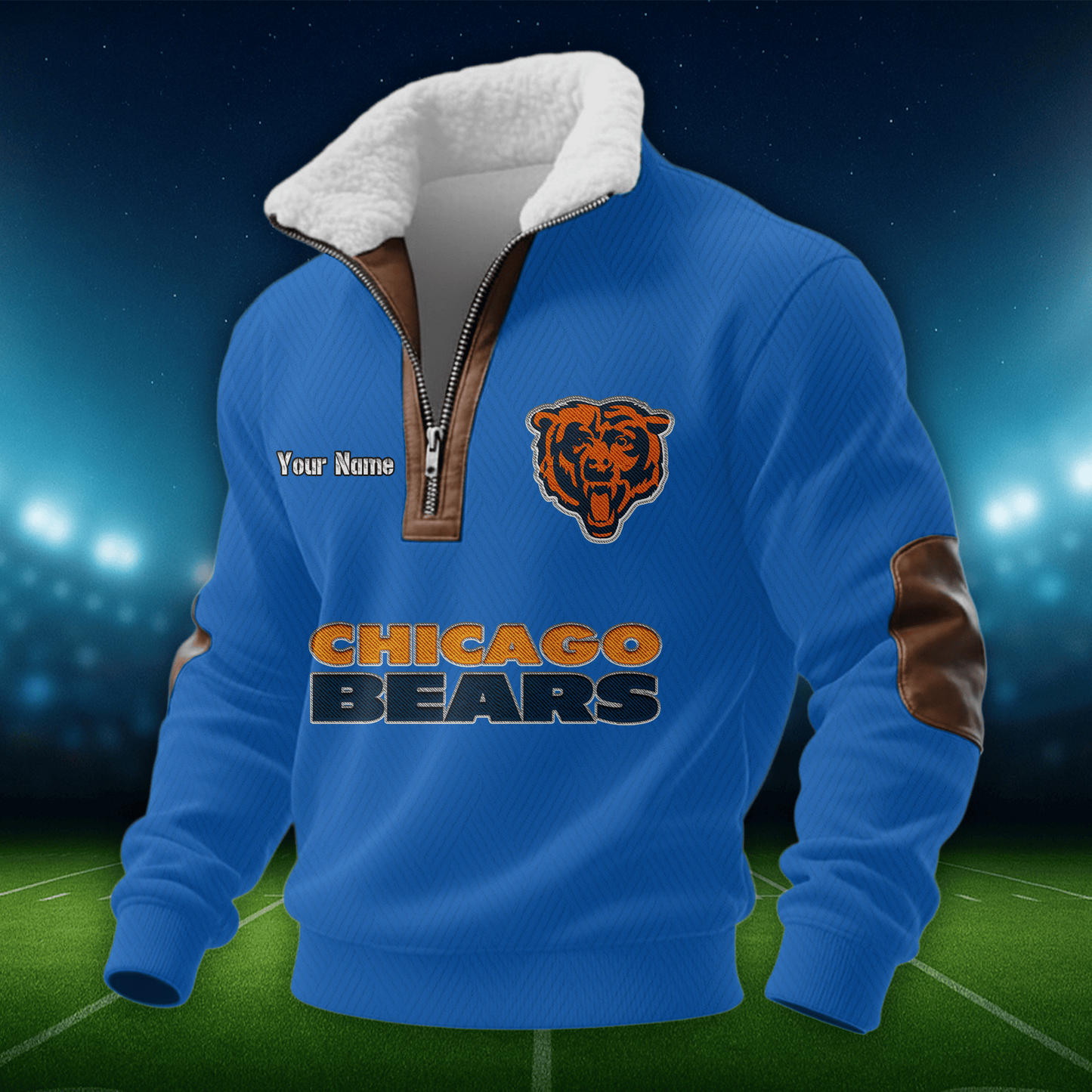 CHI NFL Men Fur Collar Sweatshirt DDT CTND