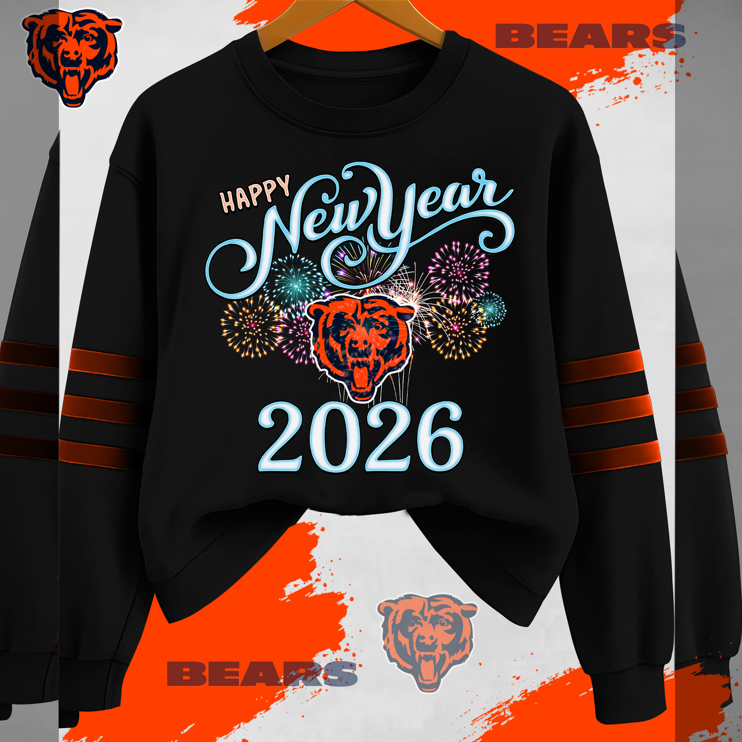CHI Premium NFL Happy New Year 2026 Sweatshirt DDT CTND