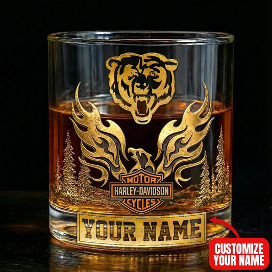 CHI Premium NFL Motorcycle Personalized Whiskey Glass DDT NTL