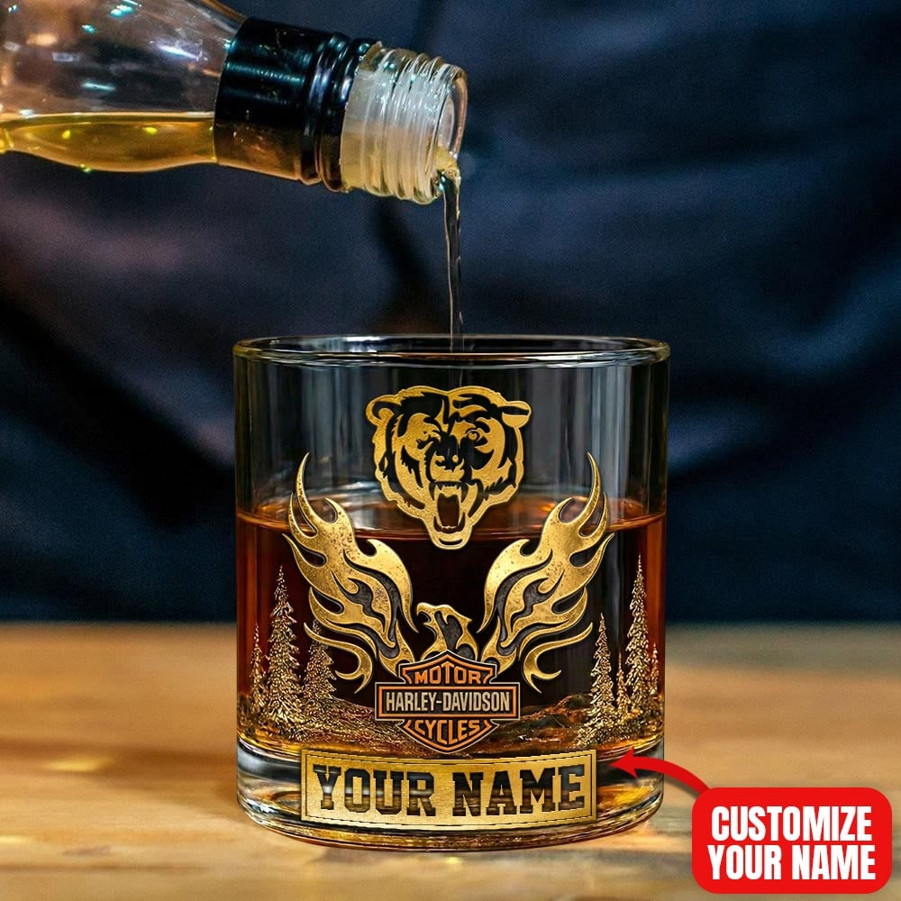CHI Premium NFL Motorcycle Personalized Whiskey Glass DDT NTL