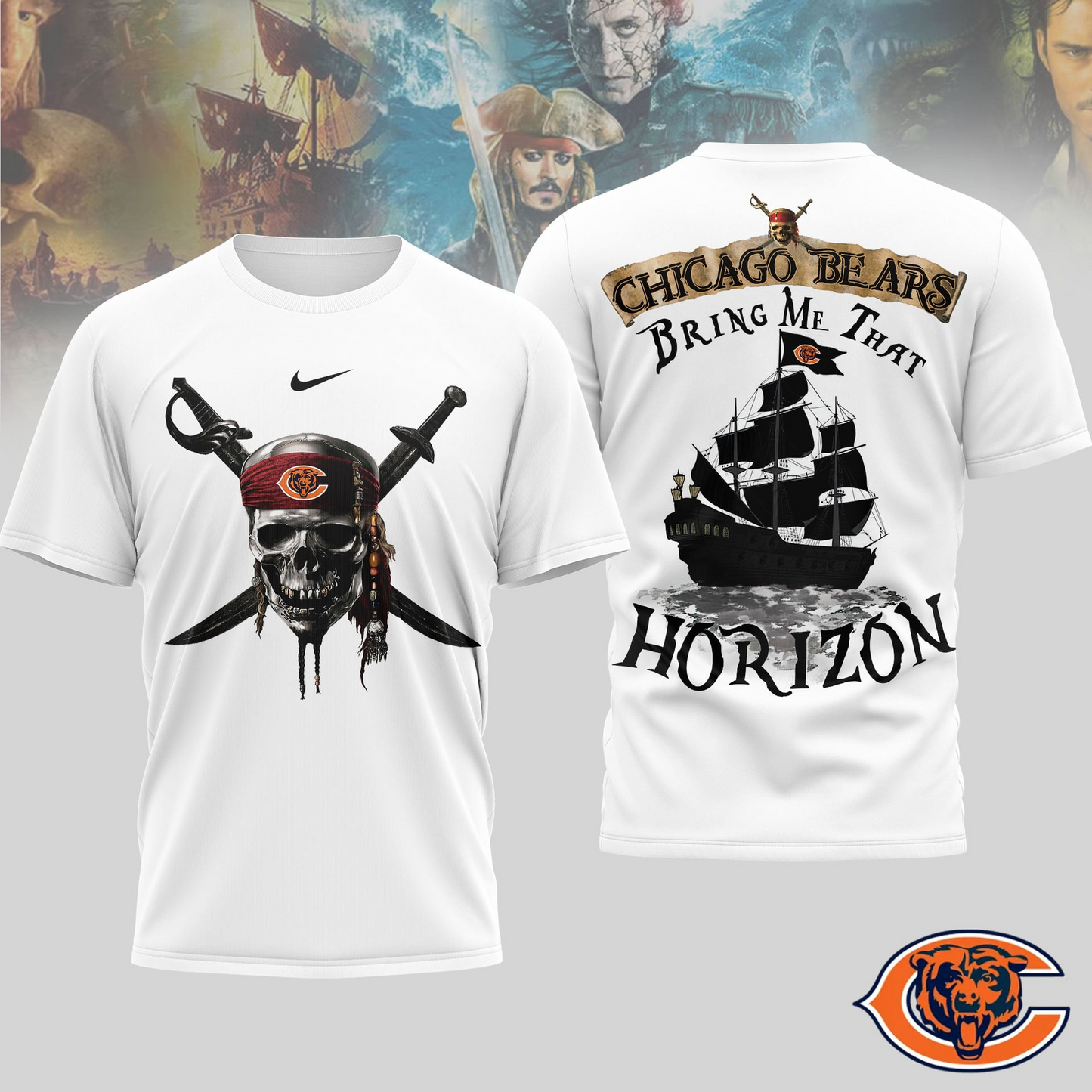 CHI Premium NFL Pirates Of The Caribbean 3D Shirt DDT NTL