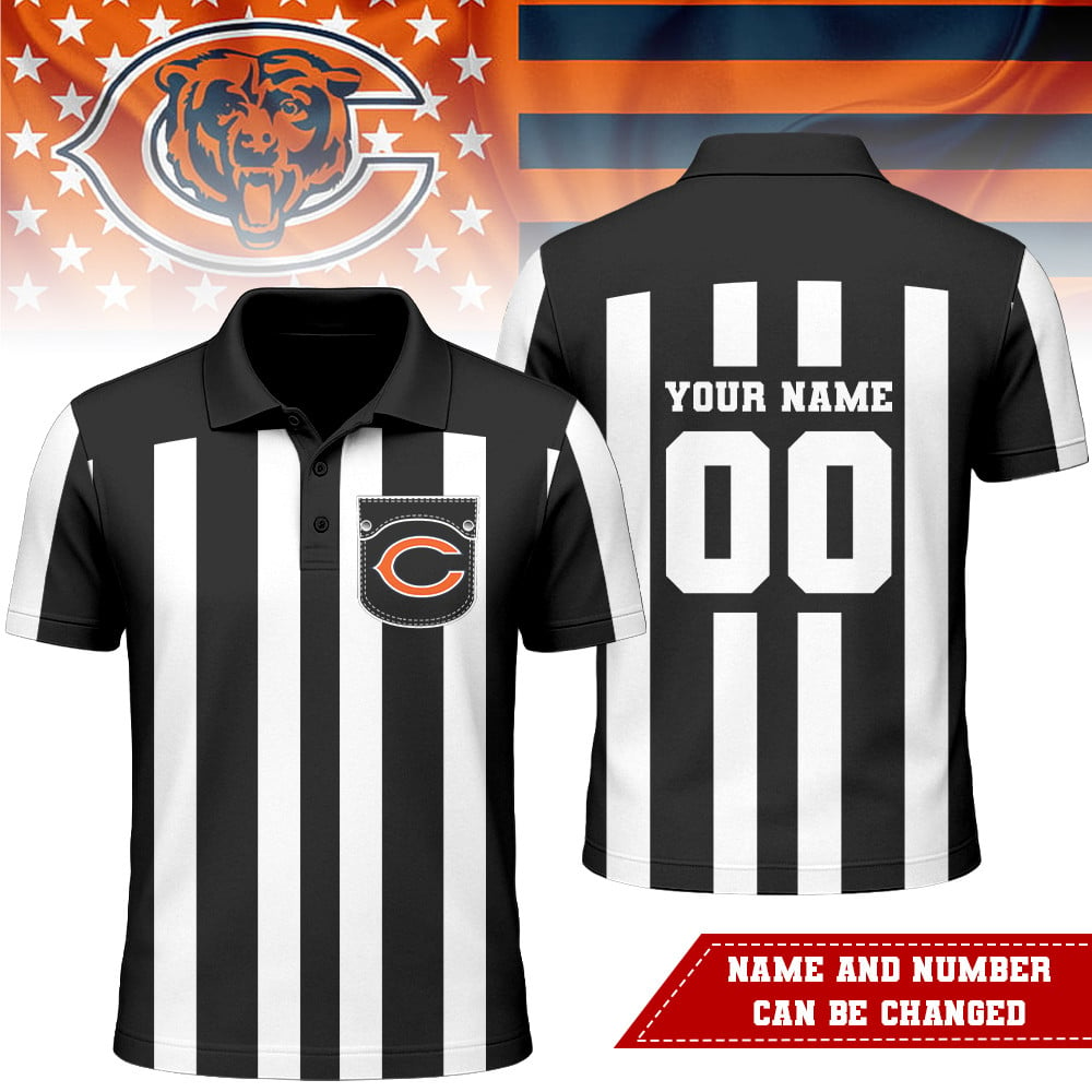CHI Premium NFL Referees 3D Polo Shirt DDT NTL