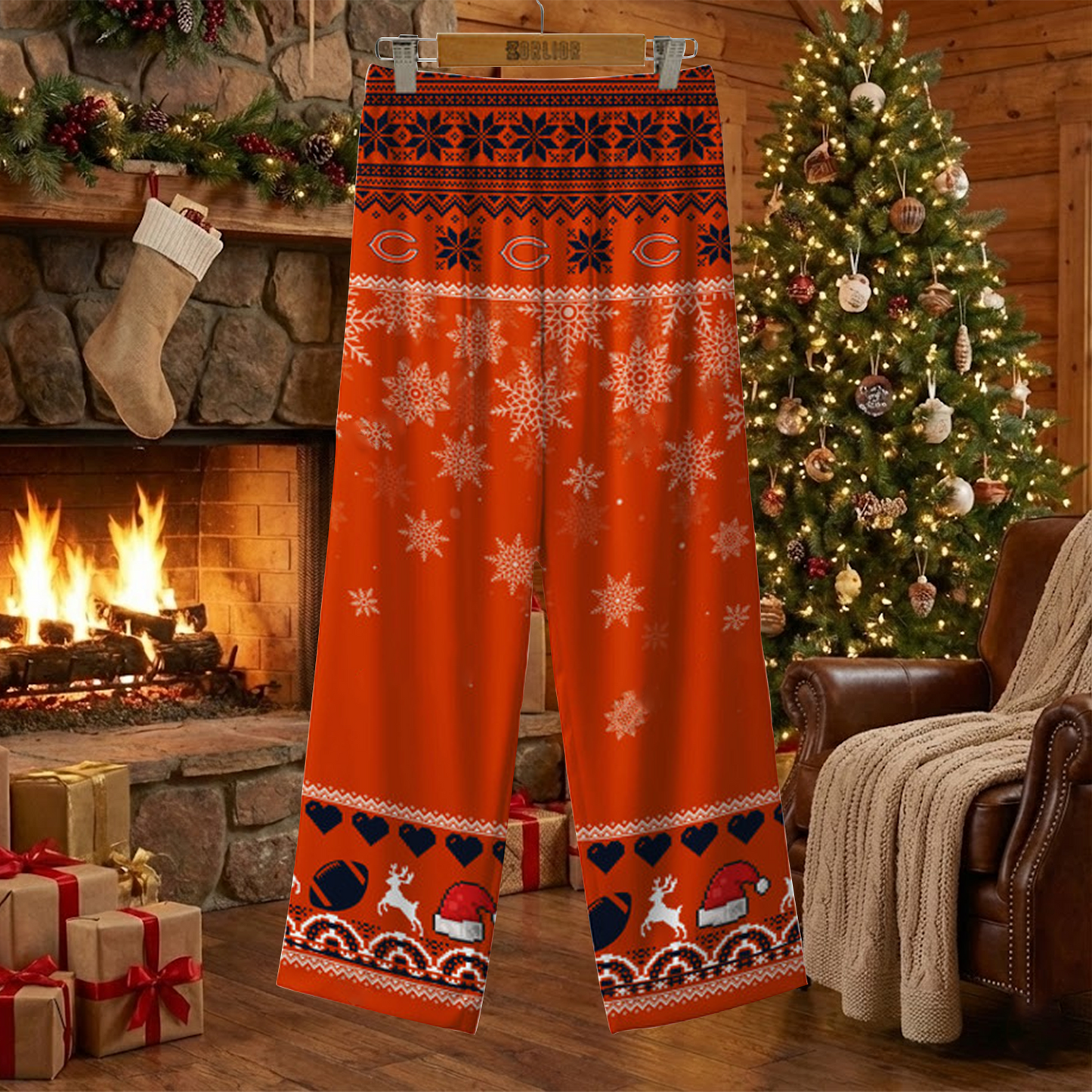 CHI X NFL Unique 3 Gnomes Art Design For The 2025 Holiday Season Satin Pajamas Set