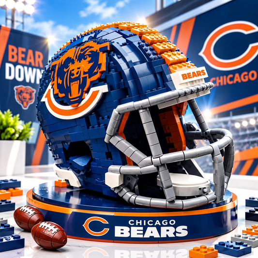 CHI X Premium NFL Football Helmet Building Block Set