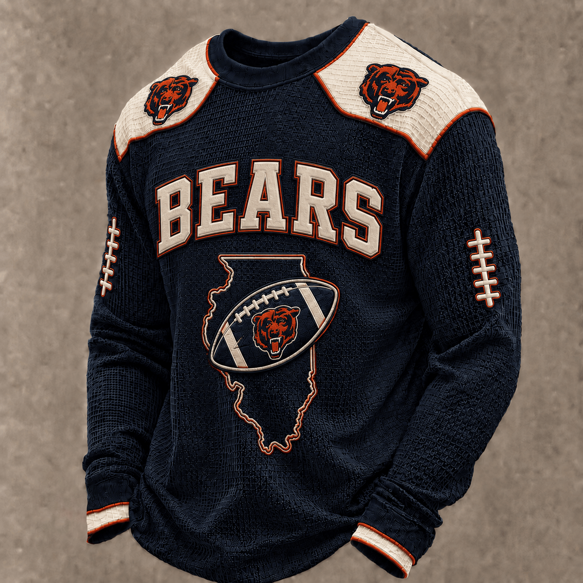 CHI X Premium NFL  Vintage Baseball Stitch Sweatshirt