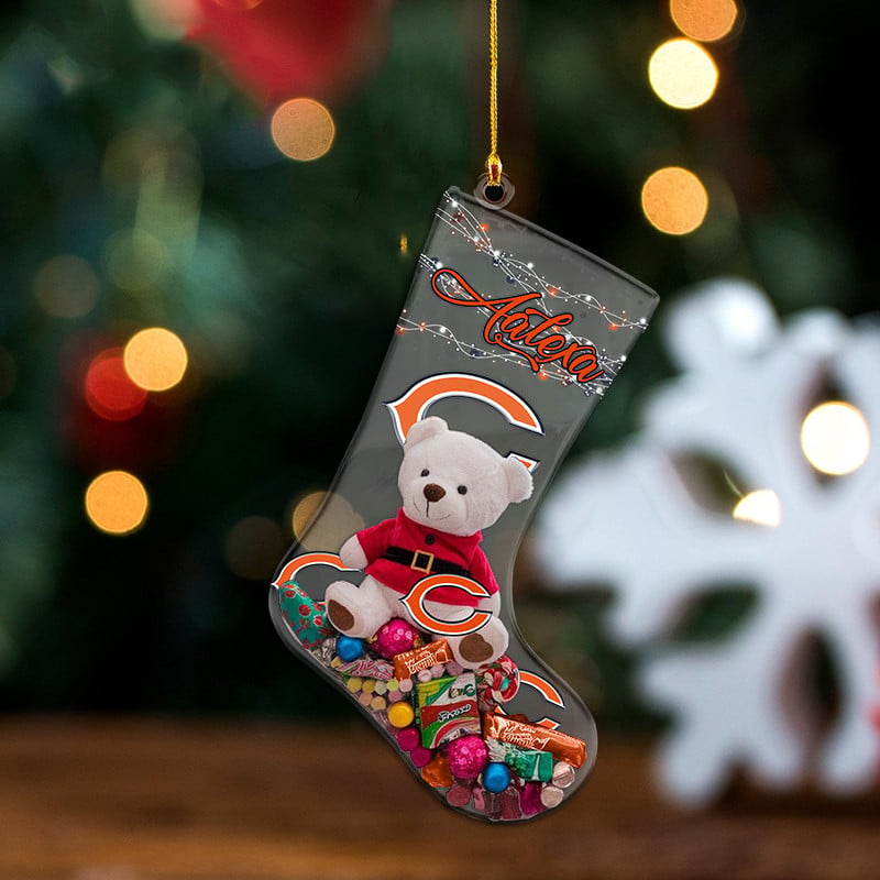 CHI x NFL Christmas Personalized Acrylic Ornament DatND DVT