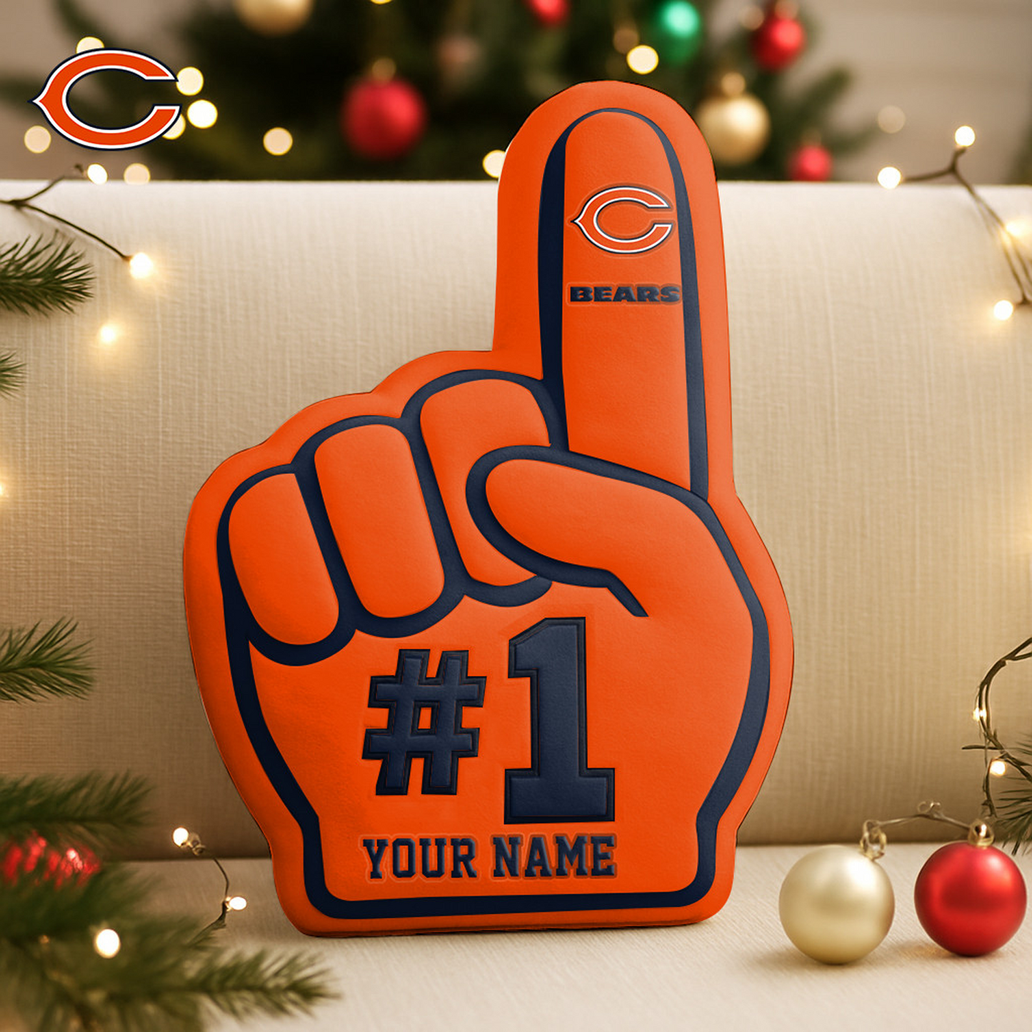 CHI x NFL Customized Shaped Pillow Christmas DATND TANTD