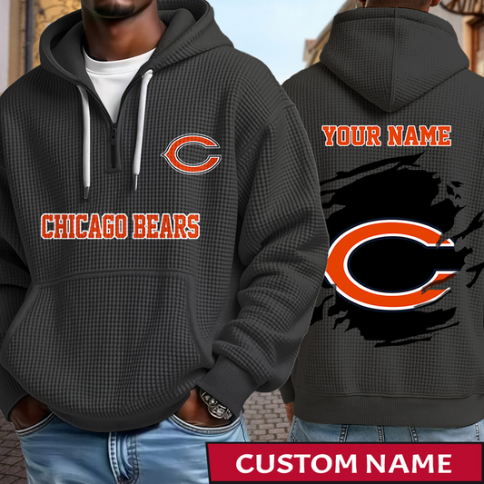 CHI x NFL Waffle Half Zip Hoodie DATND TANTD