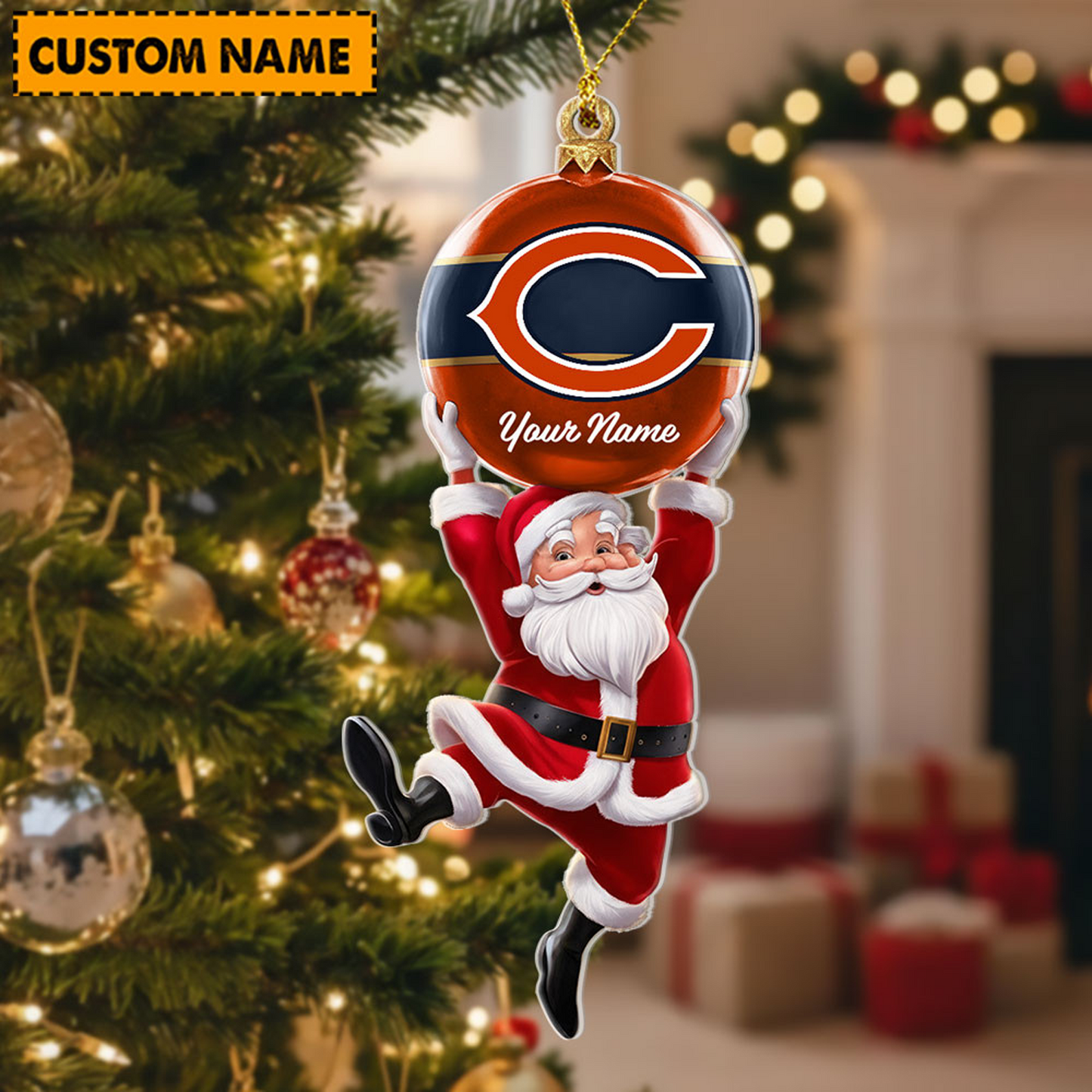 CHI x Personalized NFL Acrylic Ornament Christmas DATND TANTD