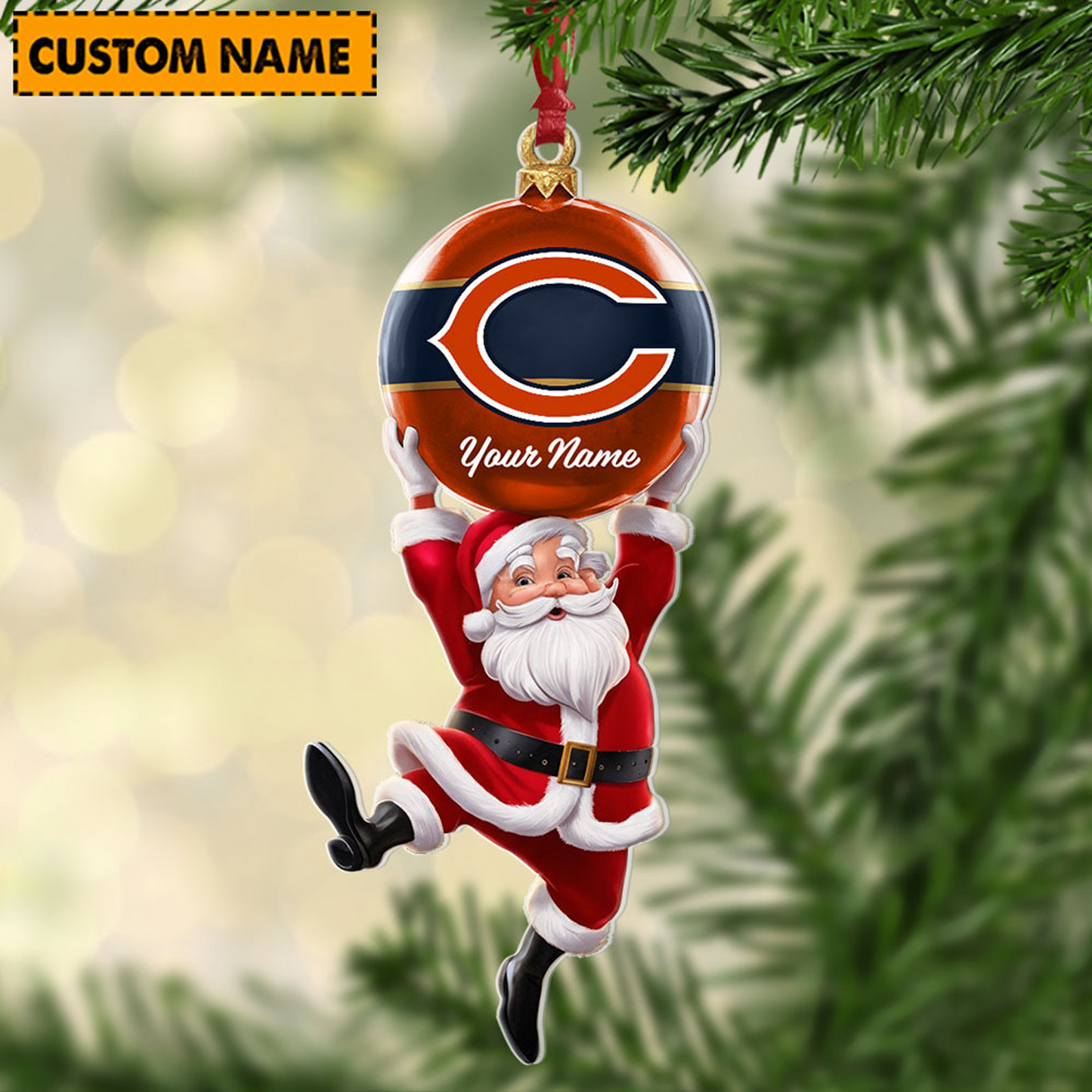CHI x Personalized NFL Acrylic Ornament Christmas DATND TANTD