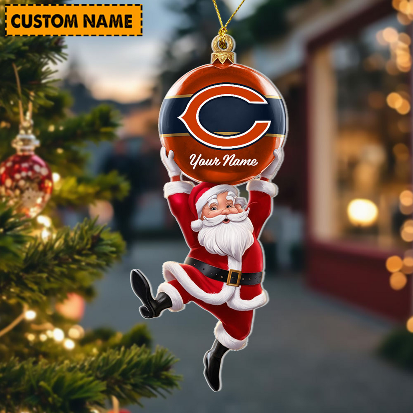 CHI x Personalized NFL Acrylic Ornament Christmas DATND TANTD