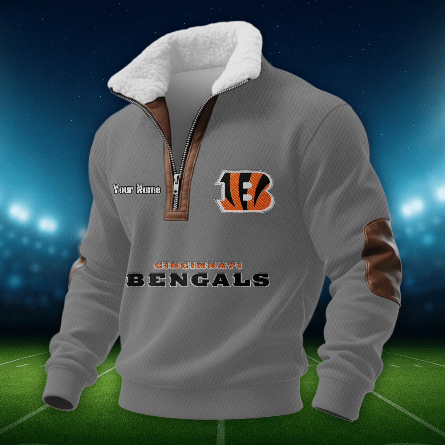 CIN NFL Men Fur Collar Sweatshirt DDT CTND