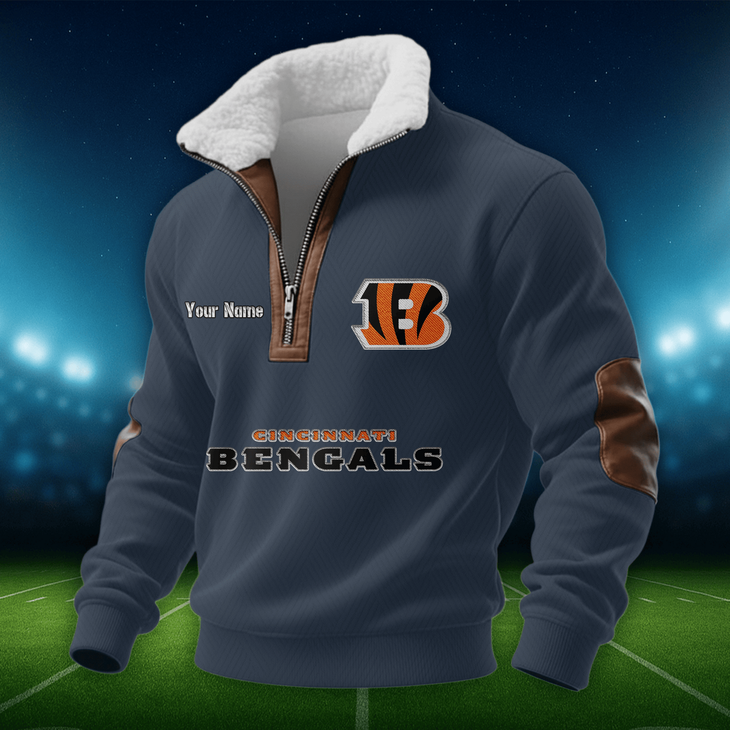 CIN NFL Men Fur Collar Sweatshirt DDT CTND