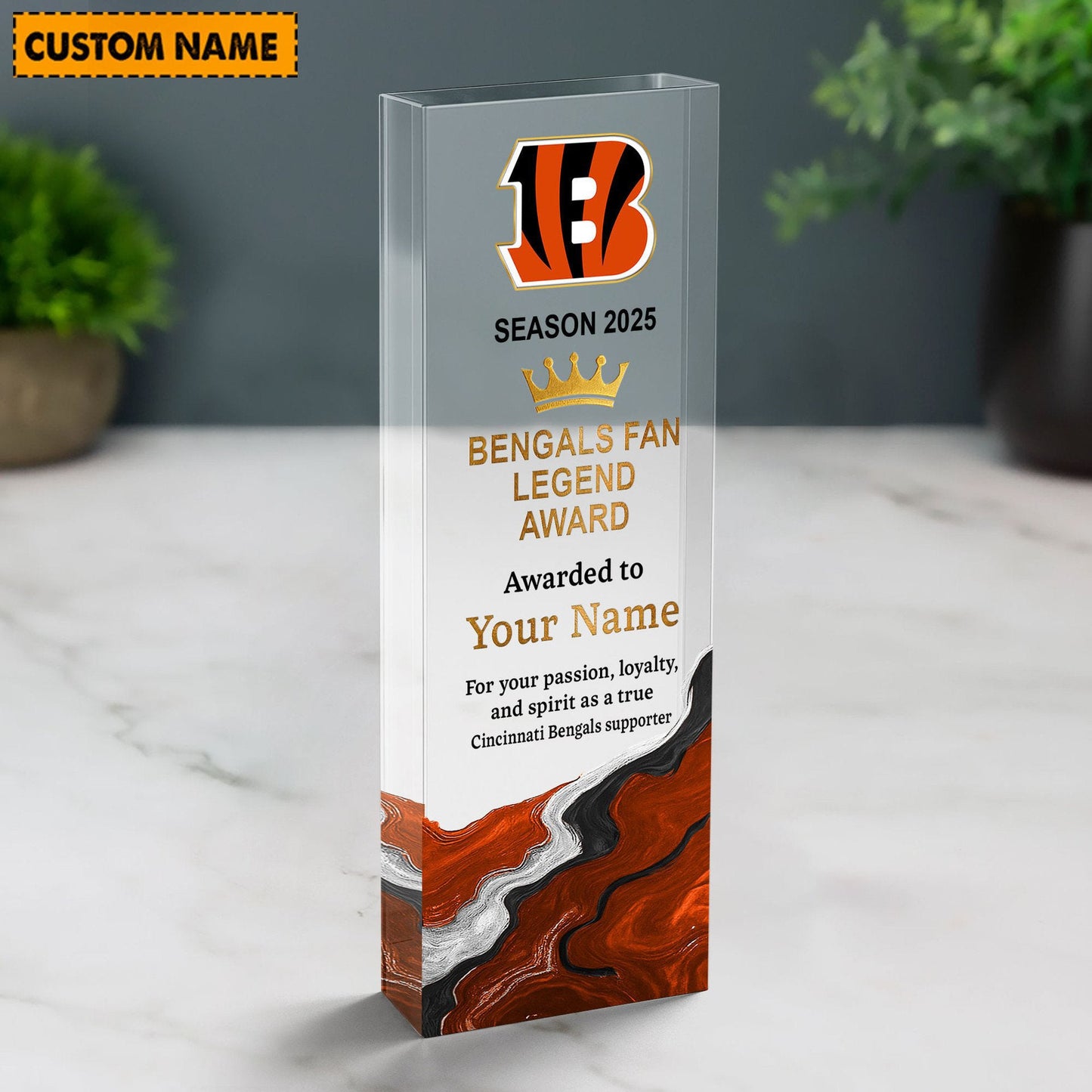 CIN NFL Personalized Acrylic Award Plaque Funny Christmas Gift For Family DDT NTL