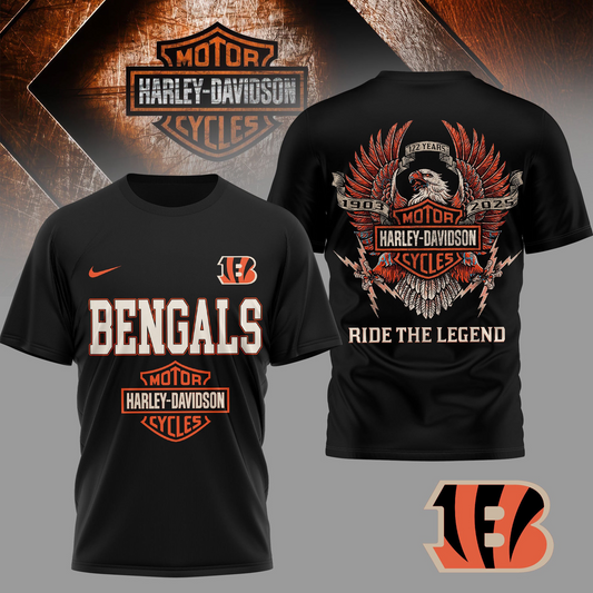CIN Premium NFL 122 Year Motorcycle 3D Shirt DDT NTL