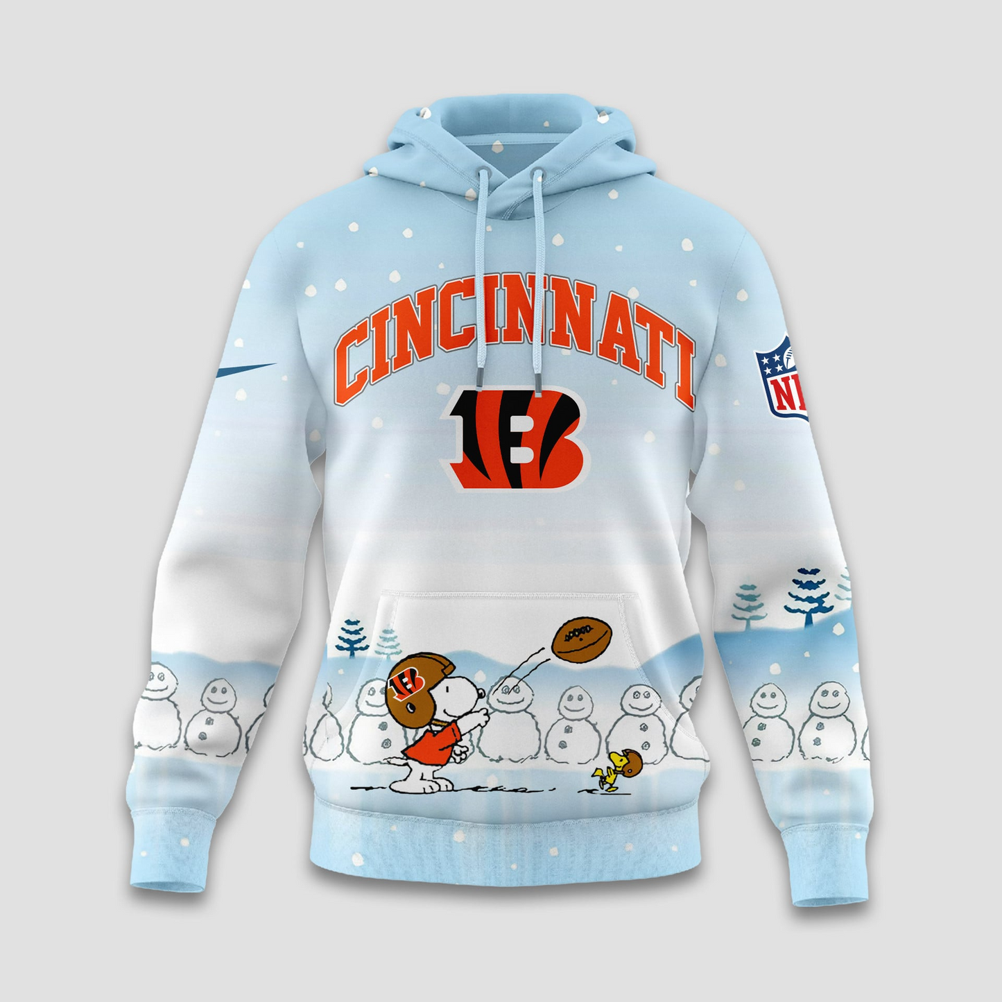 CIN Premium NFL Peanuts Snow Day Hoodie DDT CTND