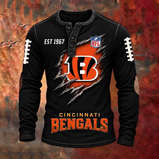 CIN X PREMIUM NFL Distressed Long Sleeve Jersey 1709 V2