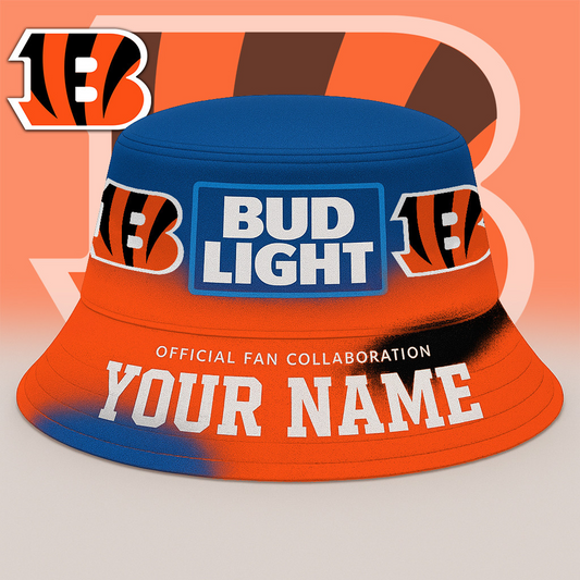 CIN x NFL Bud Light Personalized Bucket Hat DATND TANTD