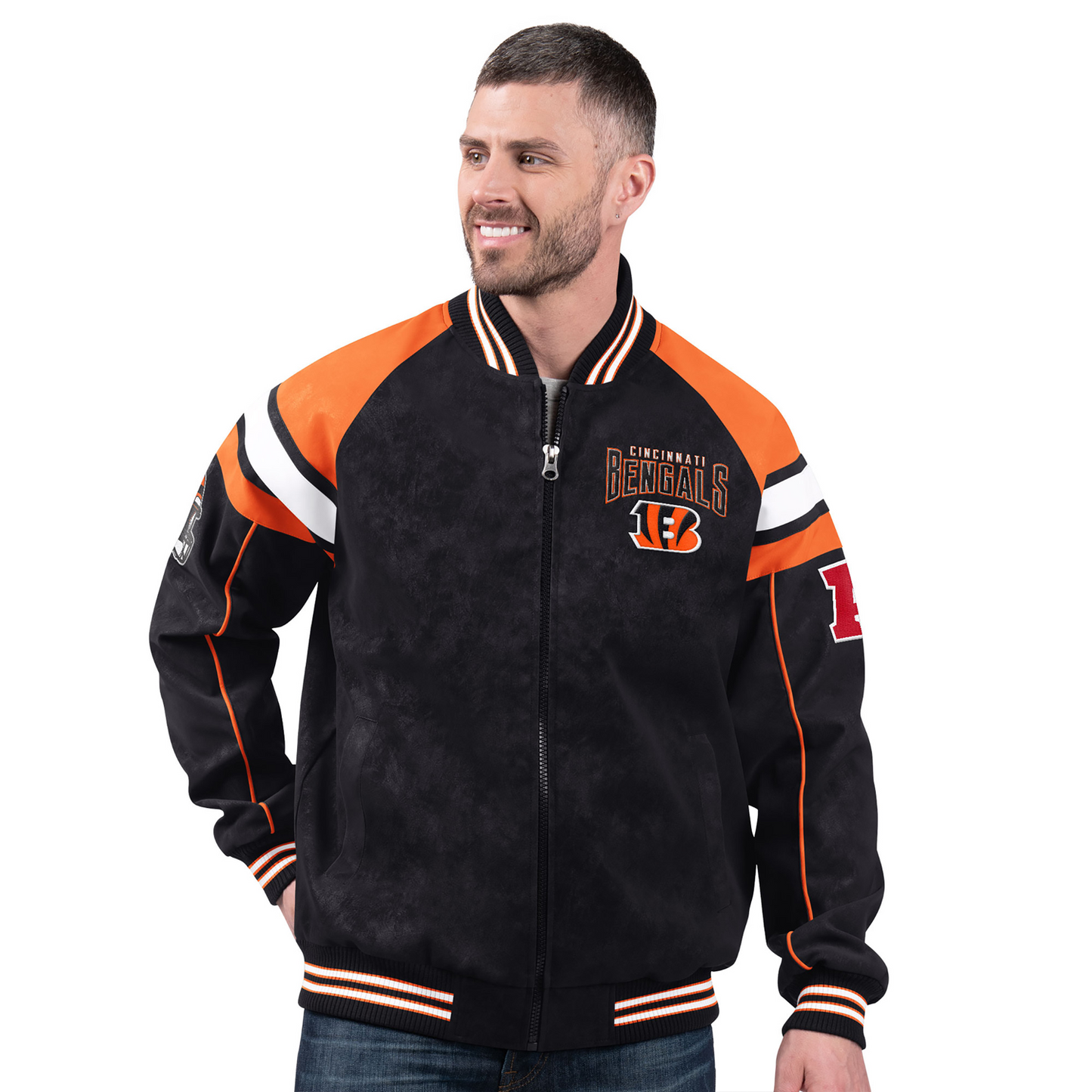 CIN x NFL Officially Licensed Faux Suede Jacket DATND TANTD