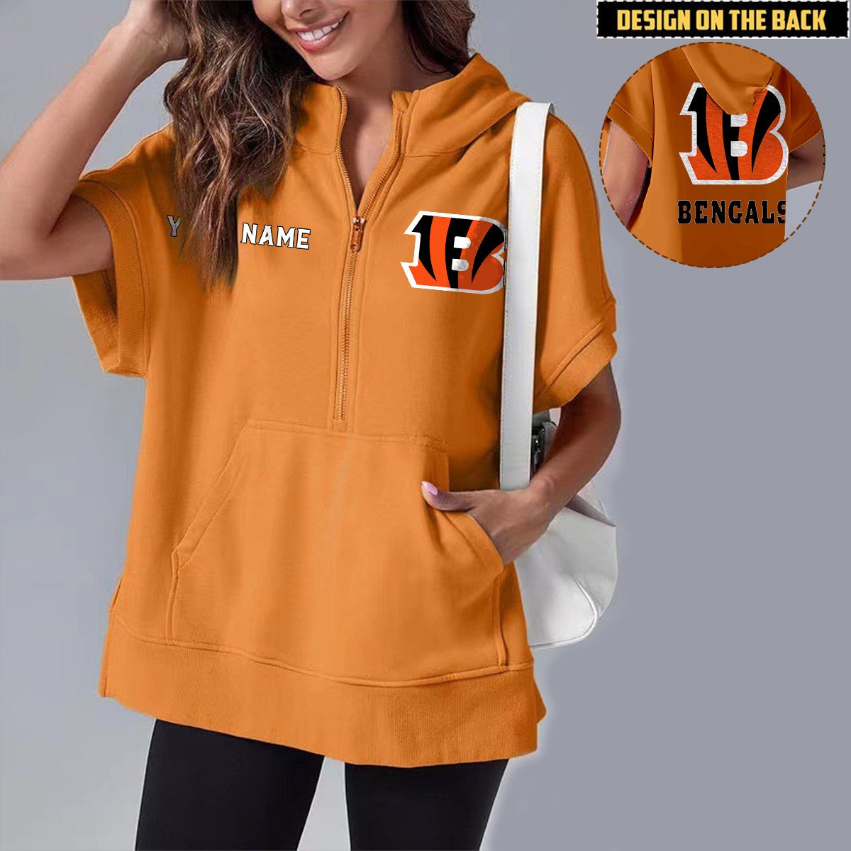 CIN x NFL Short Sleeve Zip Hoodie DATND TANTD