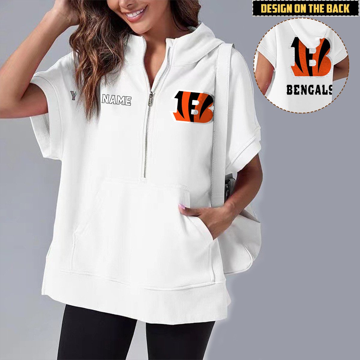 CIN x NFL Short Sleeve Zip Hoodie DATND TANTD