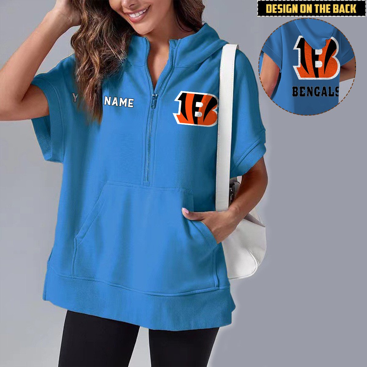 CIN x NFL Short Sleeve Zip Hoodie DATND TANTD