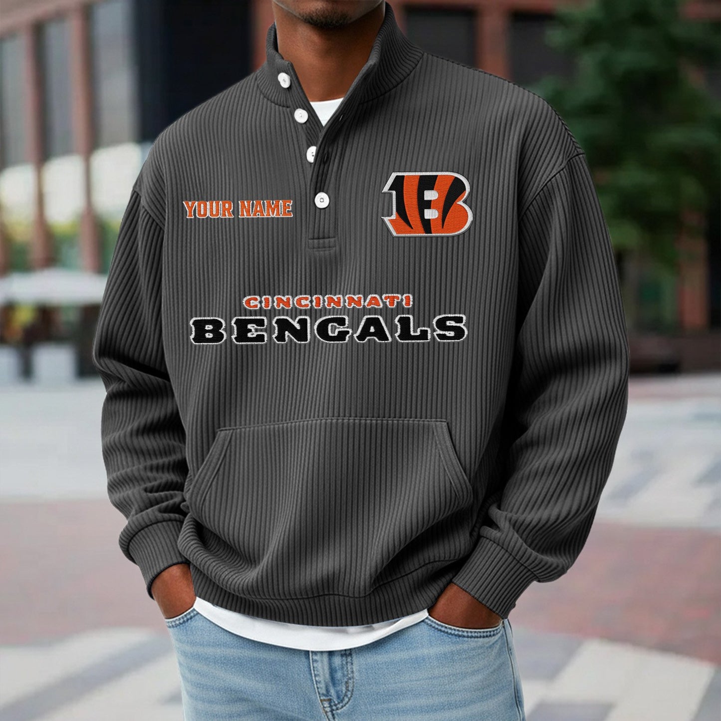 CIN x NFL Waffle High Neck Long Sleeved Sweatshirt DATND TANTD 221125