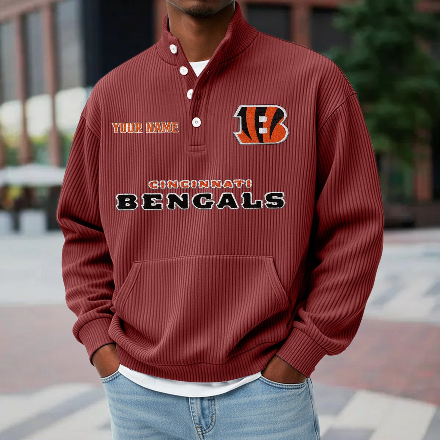 CIN x NFL Waffle High Neck Long Sleeved Sweatshirt DATND TANTD 221125