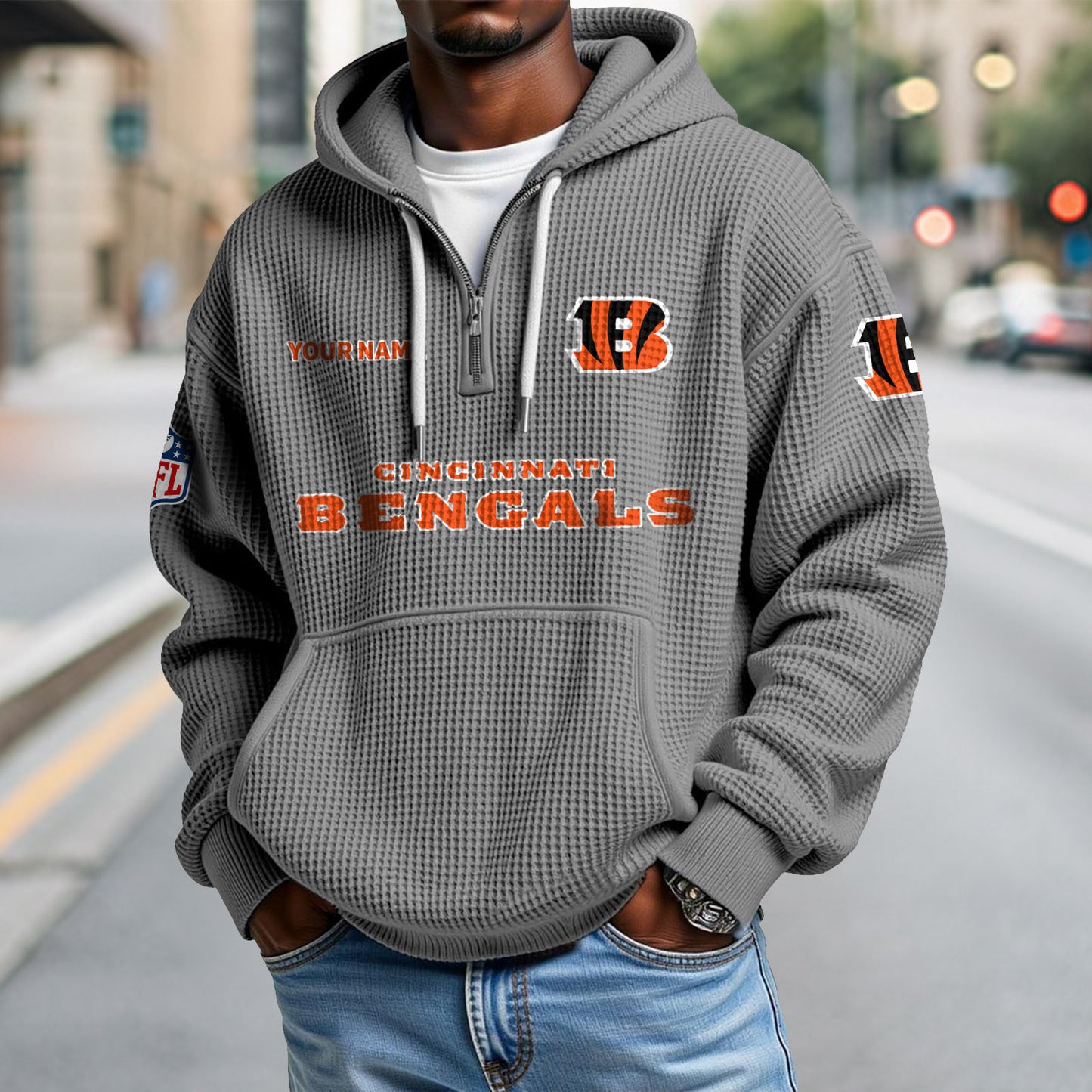 CIN x NFL Waffle Hoodie DatND DVT