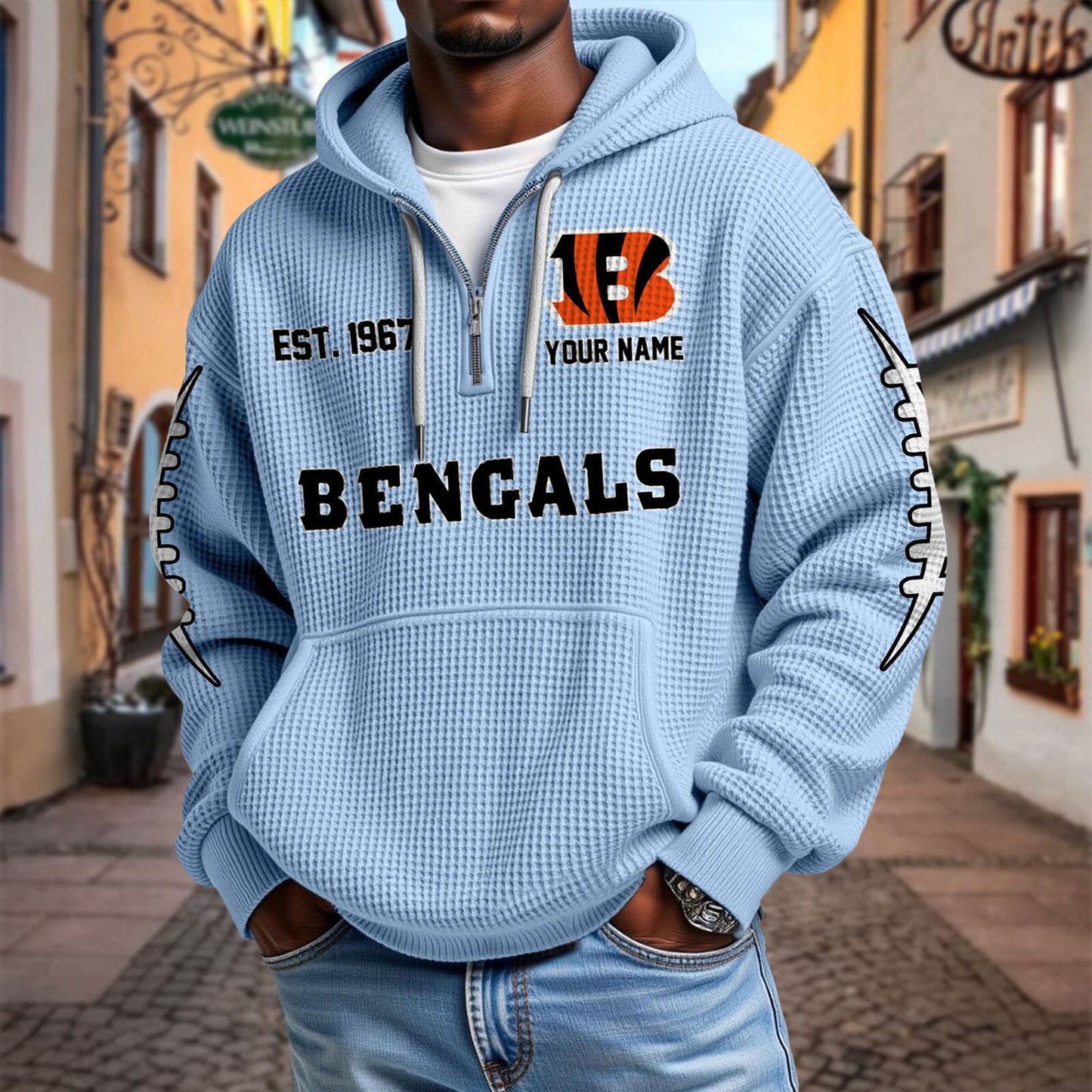CIN x NFL Waffle Hoodie DatND DVT