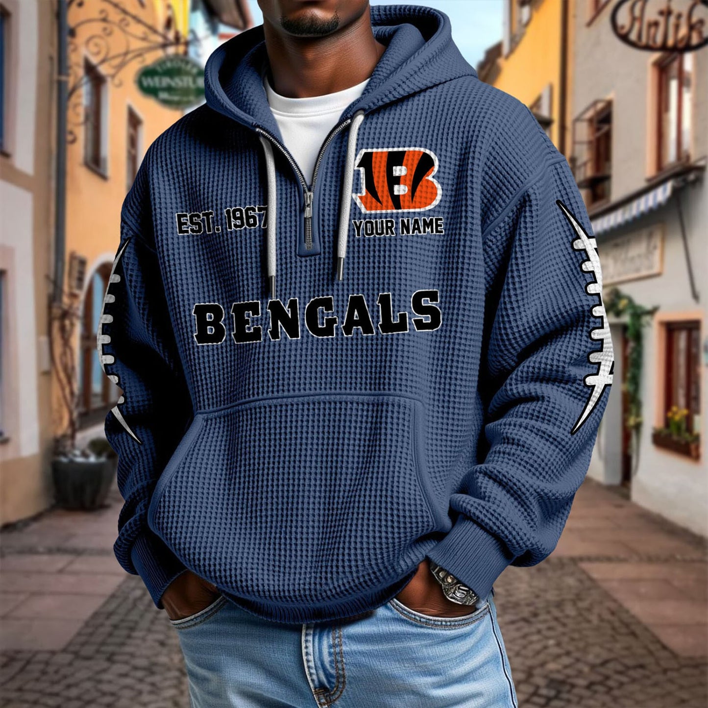 CIN x NFL Waffle Hoodie DatND DVT