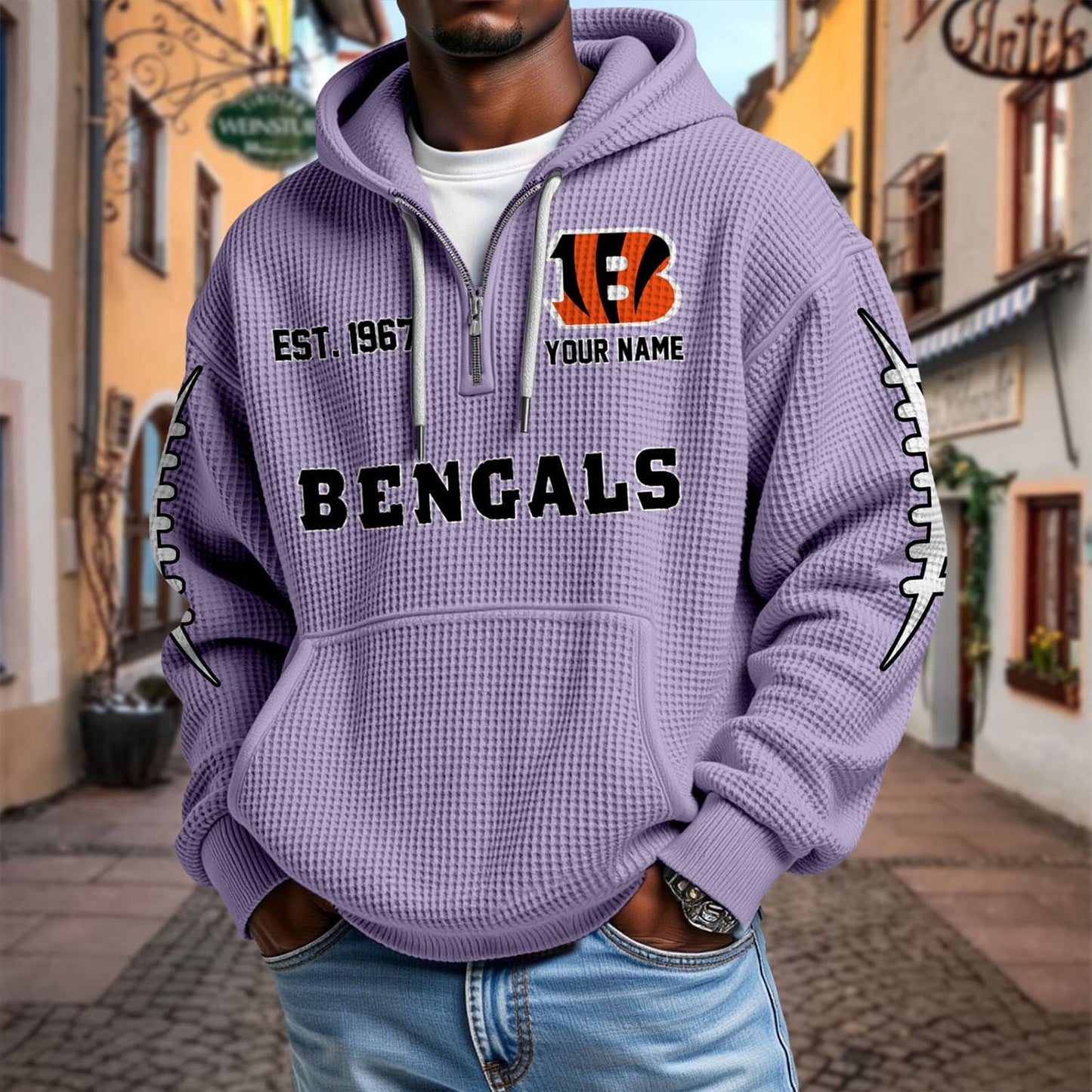 CIN x NFL Waffle Hoodie DatND DVT